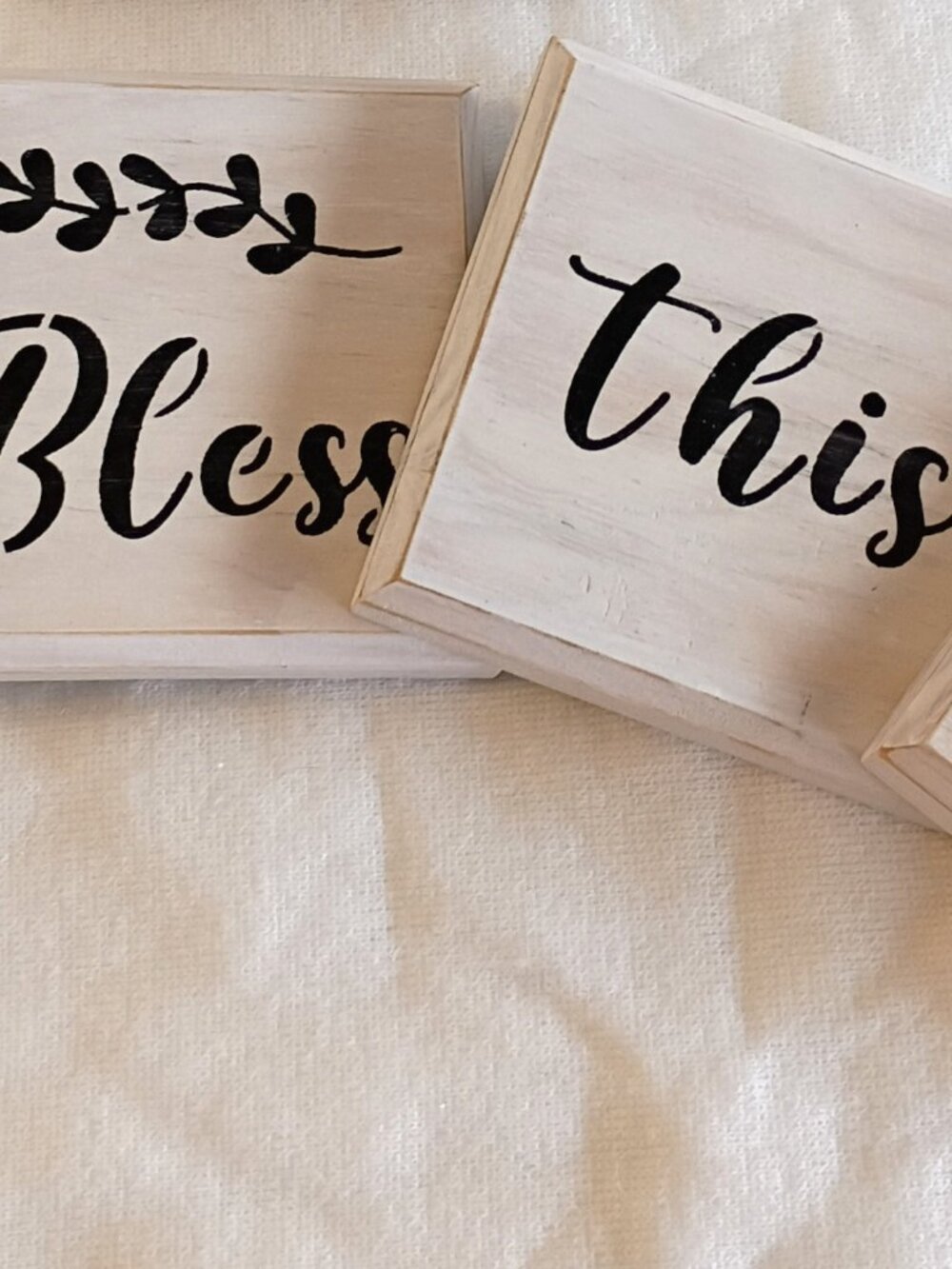 Set of 4 Farmhouse Rustic Wooden Coasters with Holder - 4.5" Bless This Home - Picture 9 of 9